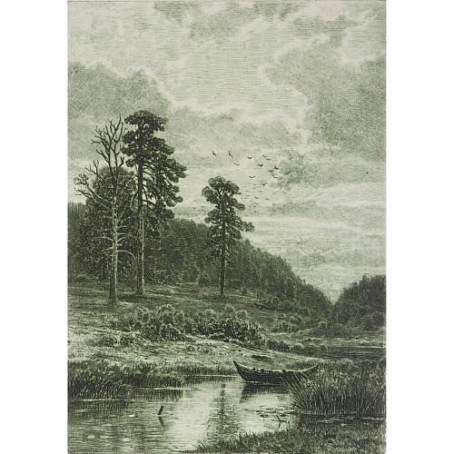 Офорт И.И.Шишкина «Бережок» 1885
