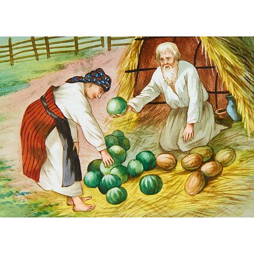 Тарелка декоративная "Продавец арбузов и дынь"