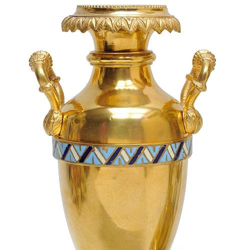 Каминный гарнитур часы+вазы (виноградный лист).
