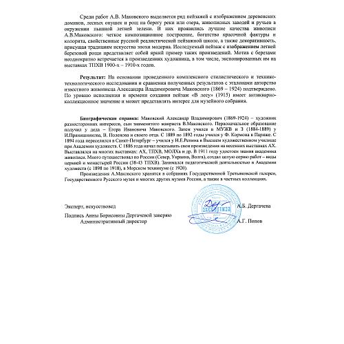 Заключение НИНЭ имени П. Третьякова.