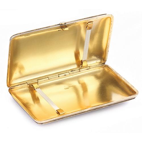 Портсигар с эмалью. Бр. Грачевы.