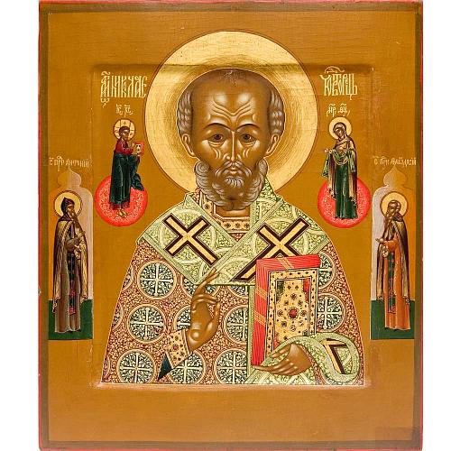 Икона "Св. Николай Чудотворец со Св. Антонием и Св. Феодосием Печерскими"