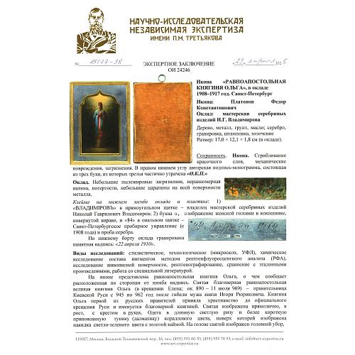Экспертное заключение НИНЭ имени П.М. Третьякова.