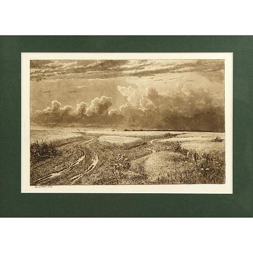 Офорт И.И.Шишкина «Русское поле» 1892