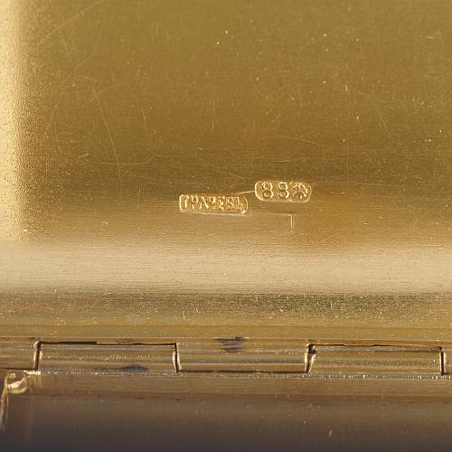 Портсигар с эмалью. Бр. Грачевы.