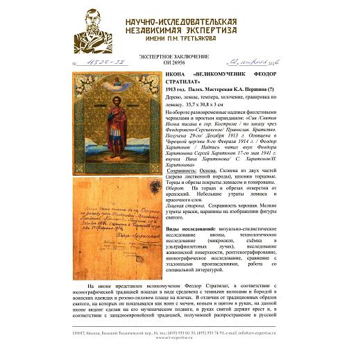 Экспертное заключение НИНЭ им. П. М. Третьякова.
