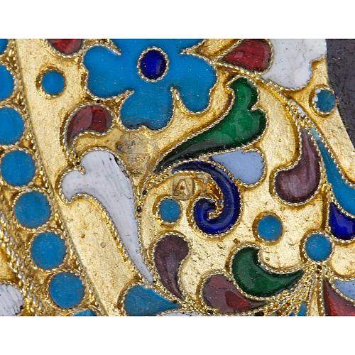 Икона «Святитель Николай Мирликийский Чудотворец» в серебряном окладе с эмалью.